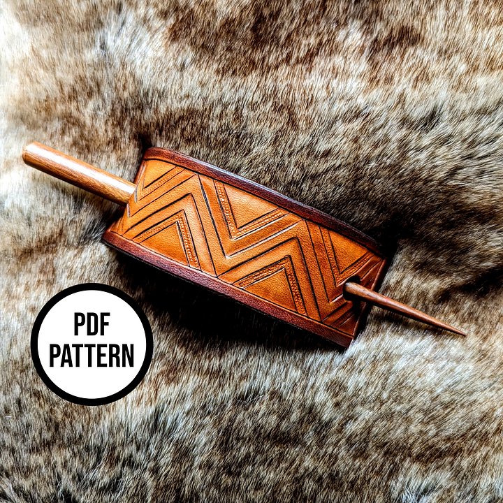Geometric Leather Hair Stick - PDF Pattern for Leatherwork product image (2)