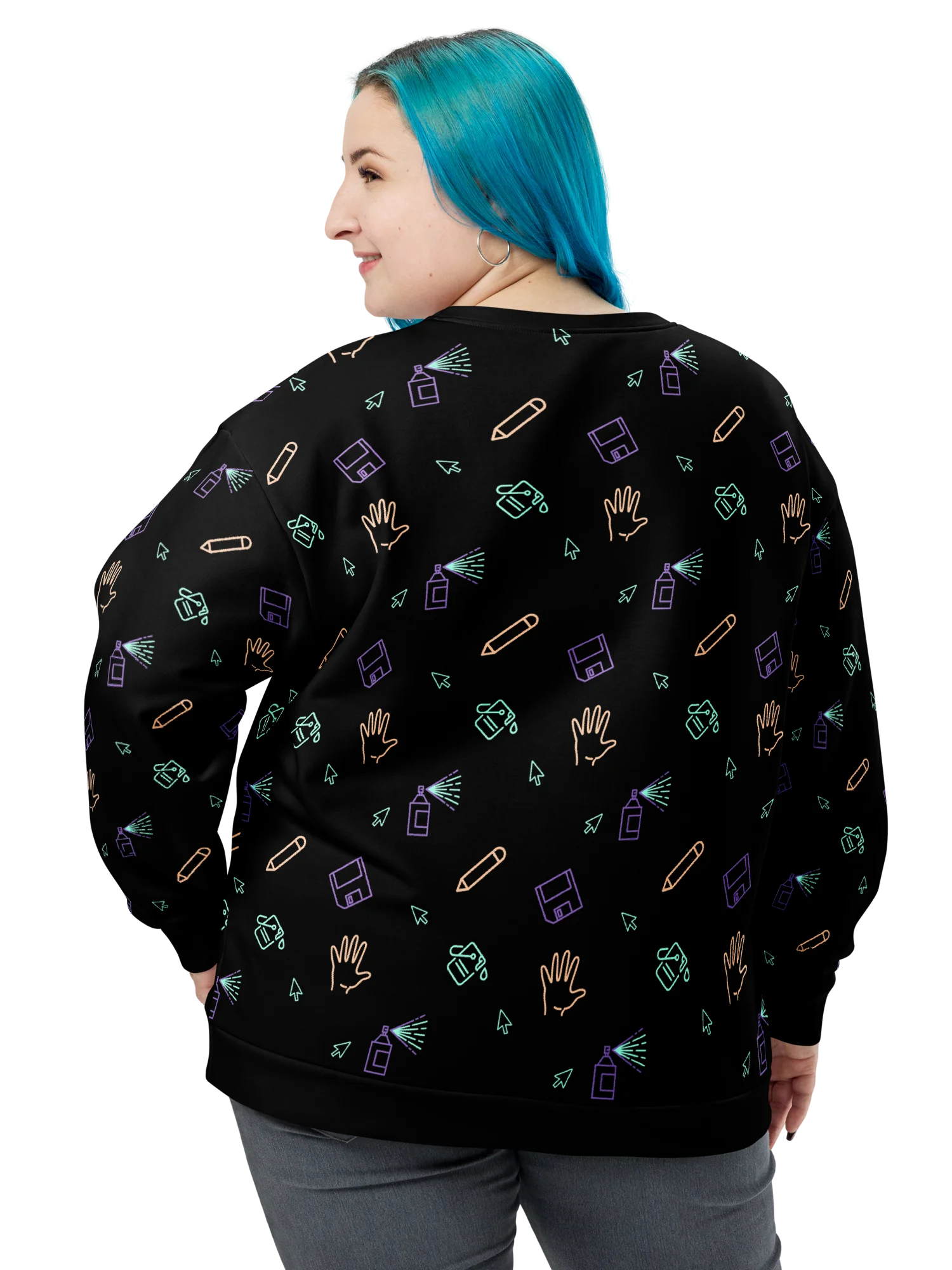 Computer lab pattern sweatshirt product image (2)