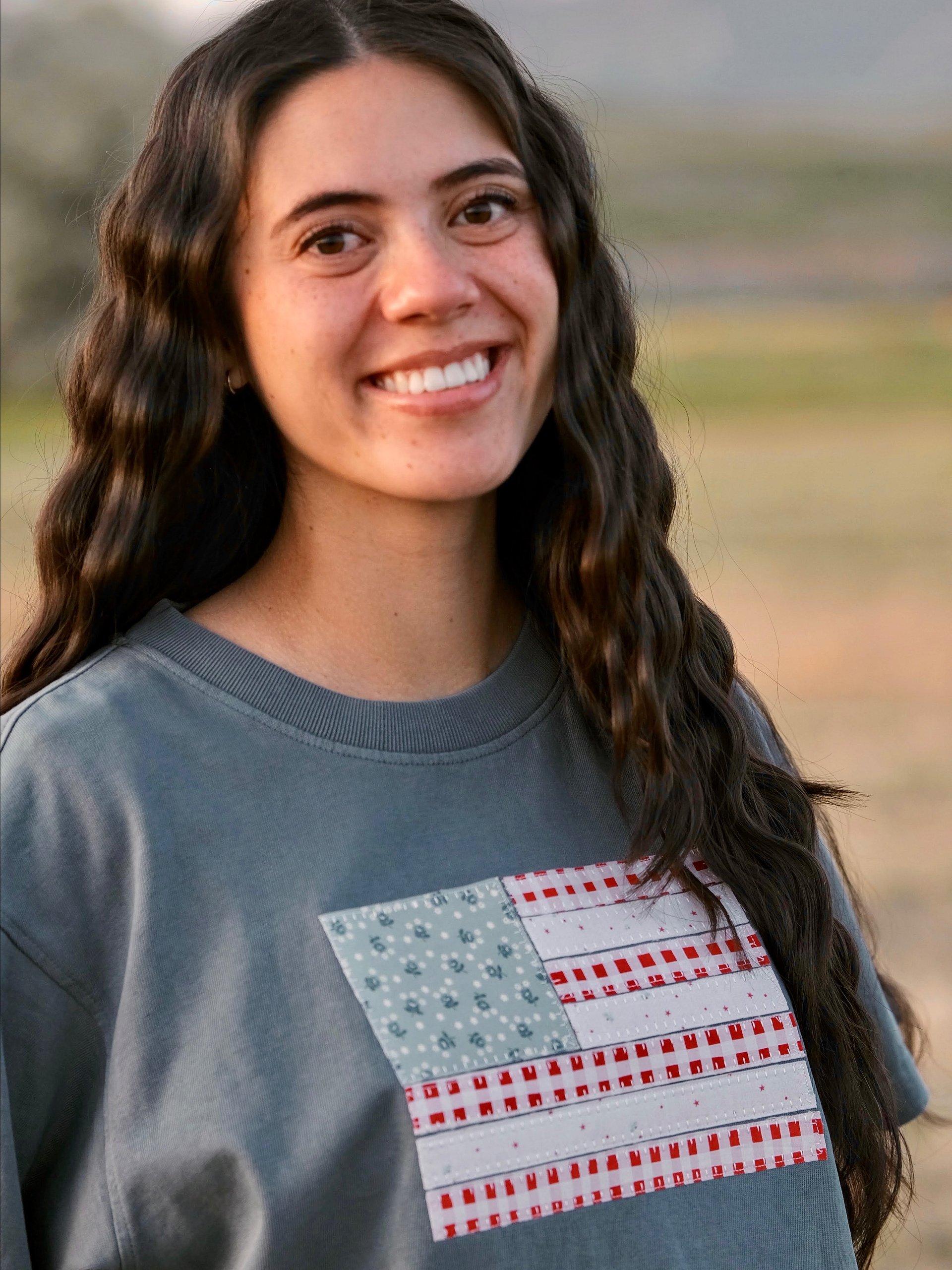 American Flag Fabric Applique Tee product image (5)
