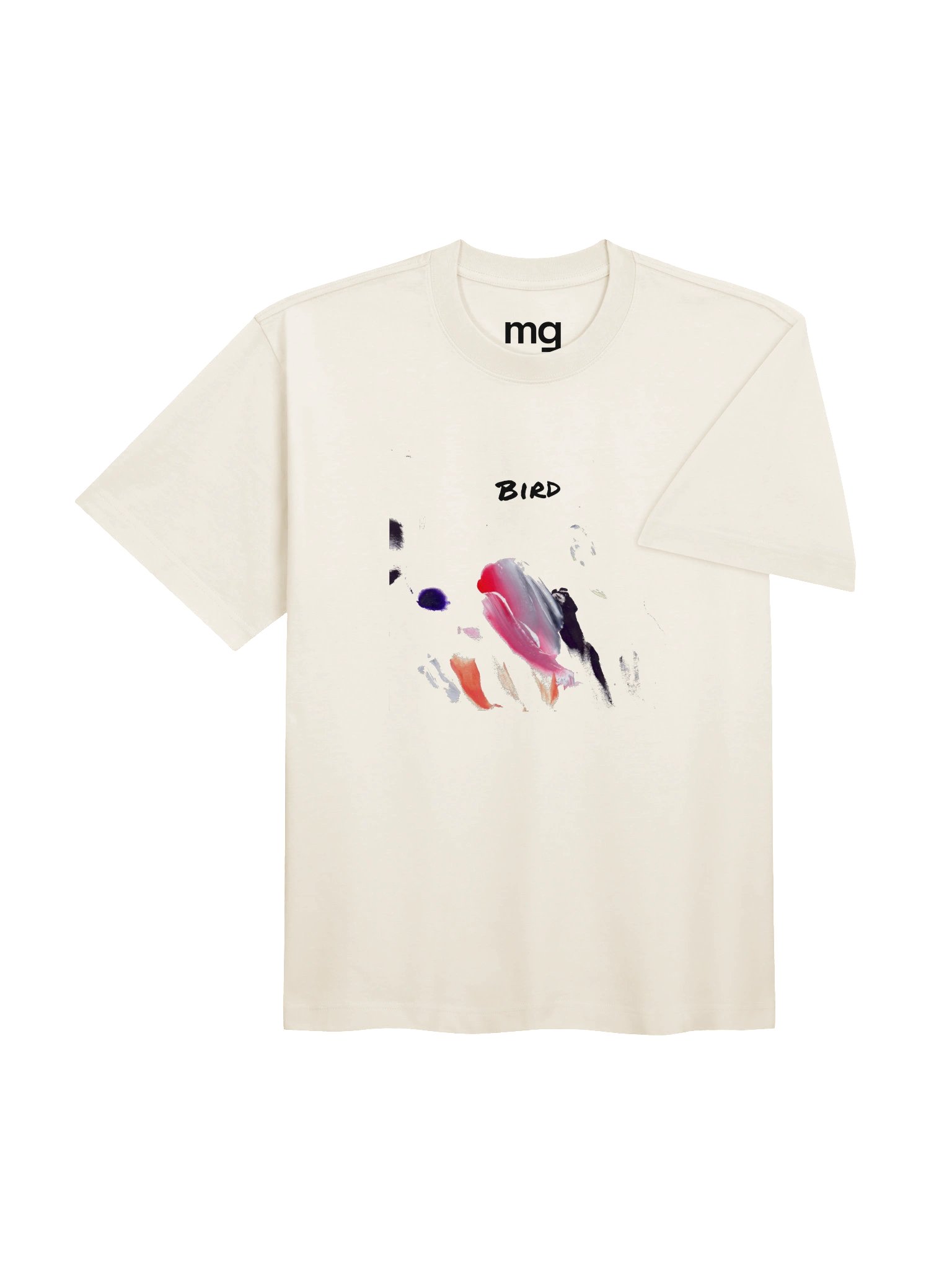 Abstract Bird Brushstroke // Box T-Shirt White product image (6)