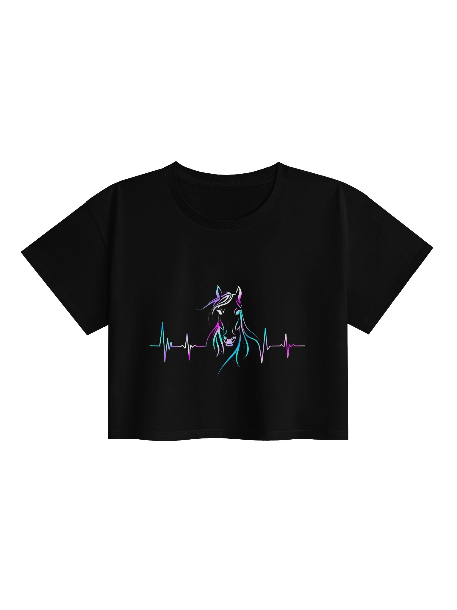 Farm n' Fancy Horse Heartbeat | Horse Lover Crop Tshirt product image (3)