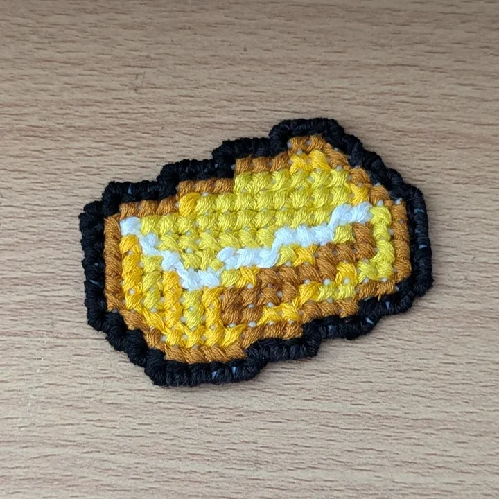 Gold "Butter" Cross Stitch Patch product image (1)