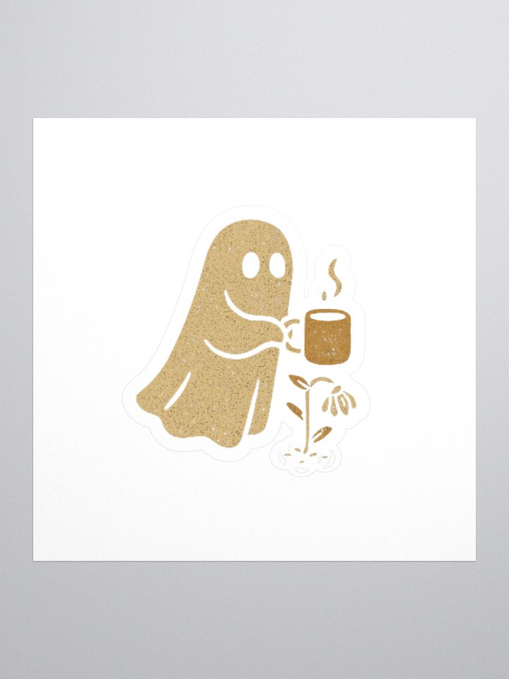 Ghost & Flower Coffee Sticker product image (1)