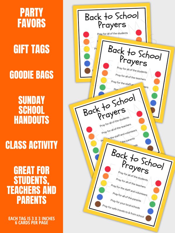 Back to School Prayers - Activity Gift Tags product image (7)