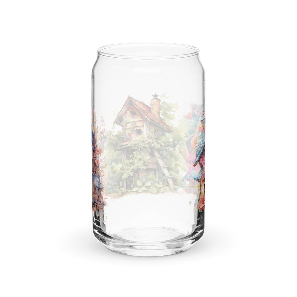 Whimsical Birdhouse Trio Glass Can Sipper product image (2)