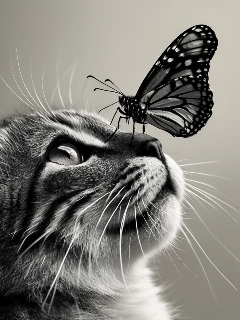 Whimsical Butterfly Cat Framed Poster product image (1)