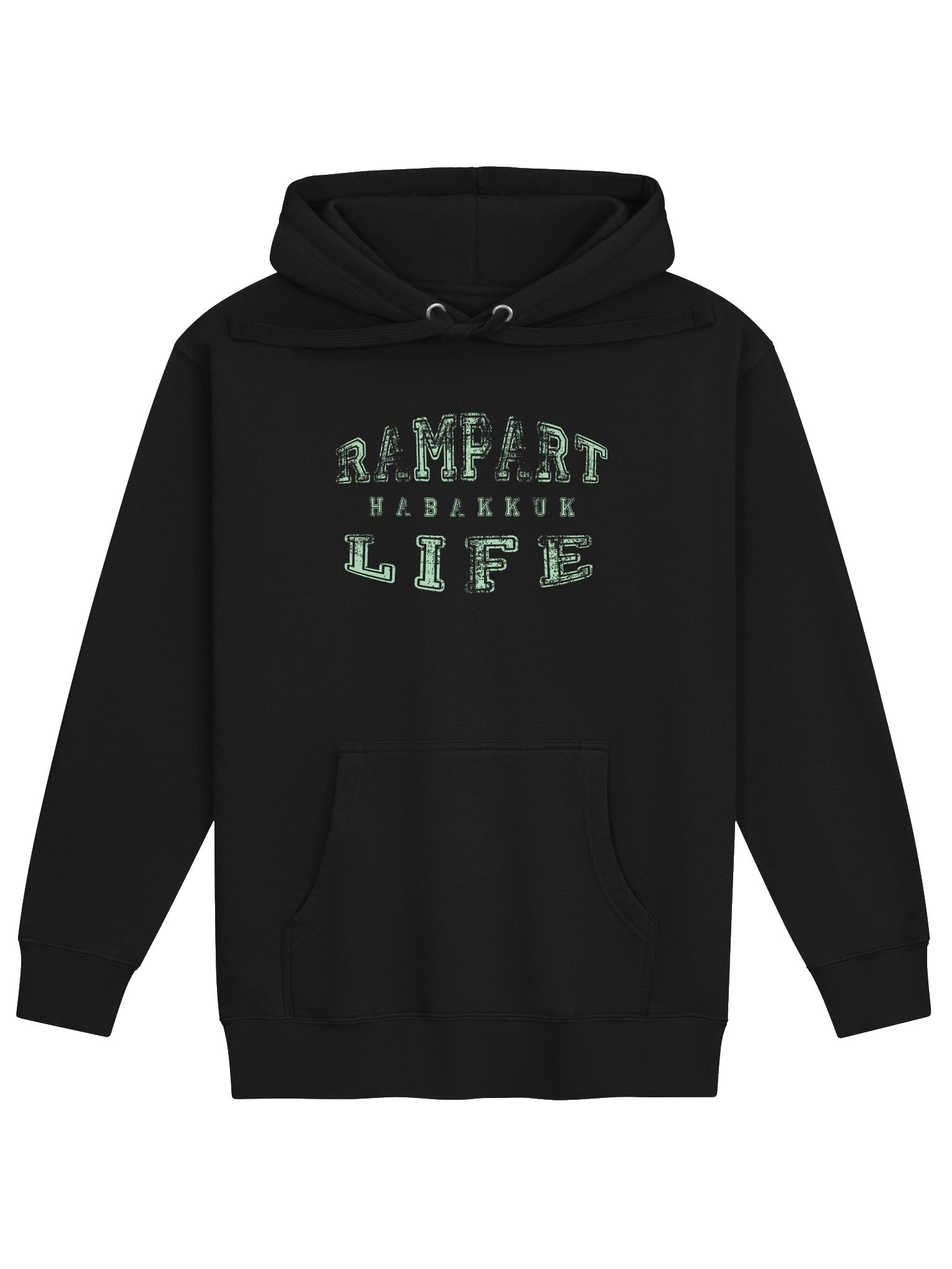 HABAKKUK Rampart Life - Hoodie (Green Logo on Black) product image (1)