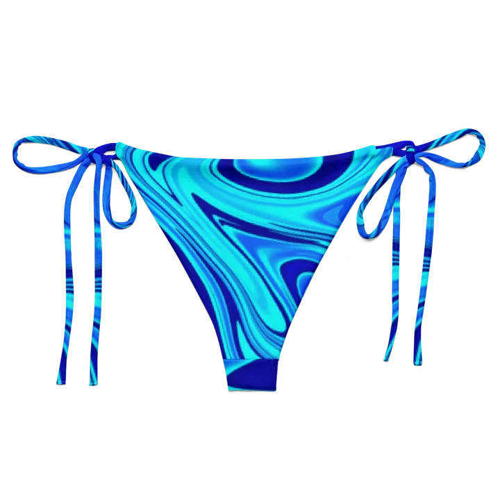 String Bikini Bottom - Light and Dark Blue Digital Fluid Art product image (2)