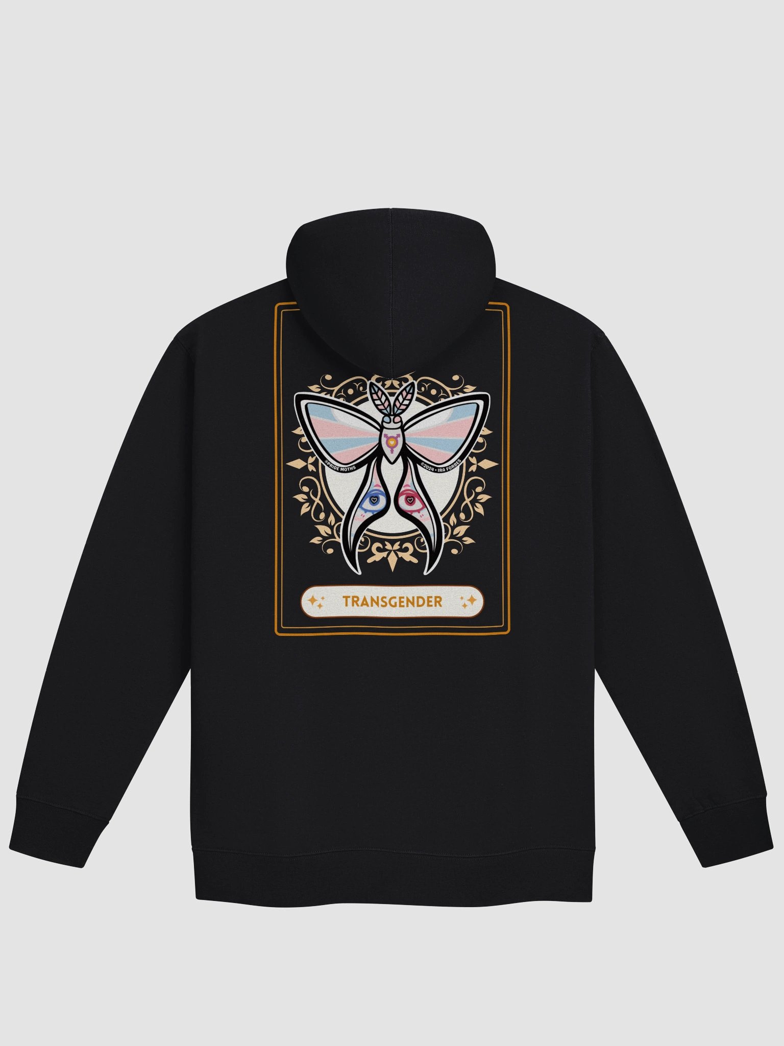 № 7 | TRANSGENDER PRIDE MOTH | TAROT CARD STYLE | ZIP-UP HOODIE product image (1)