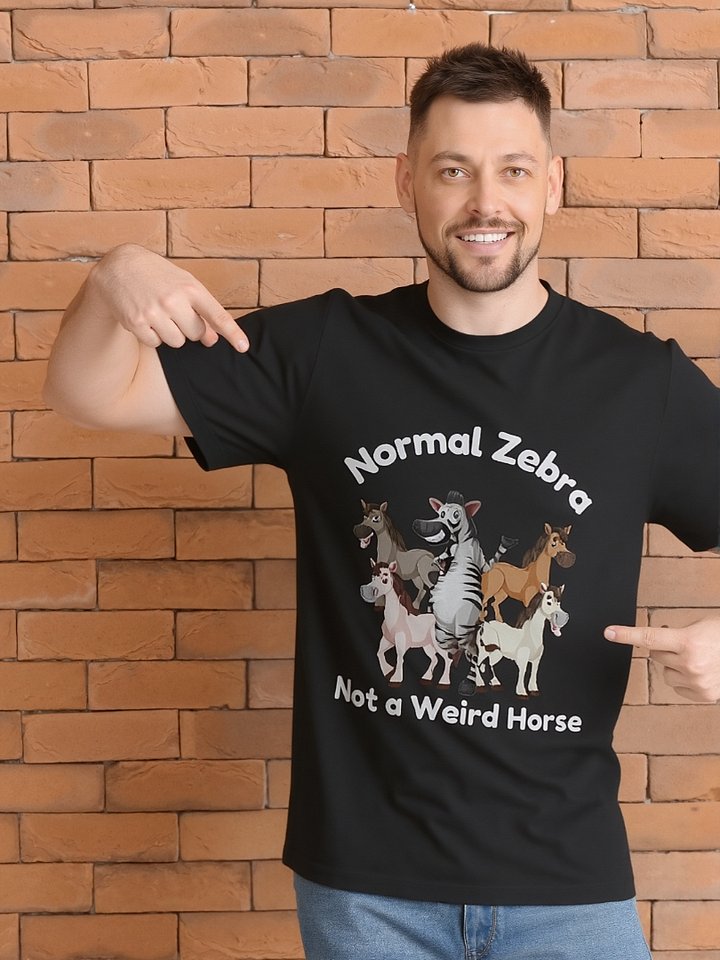 Normal Zebra Black T-Shirt product image (1)