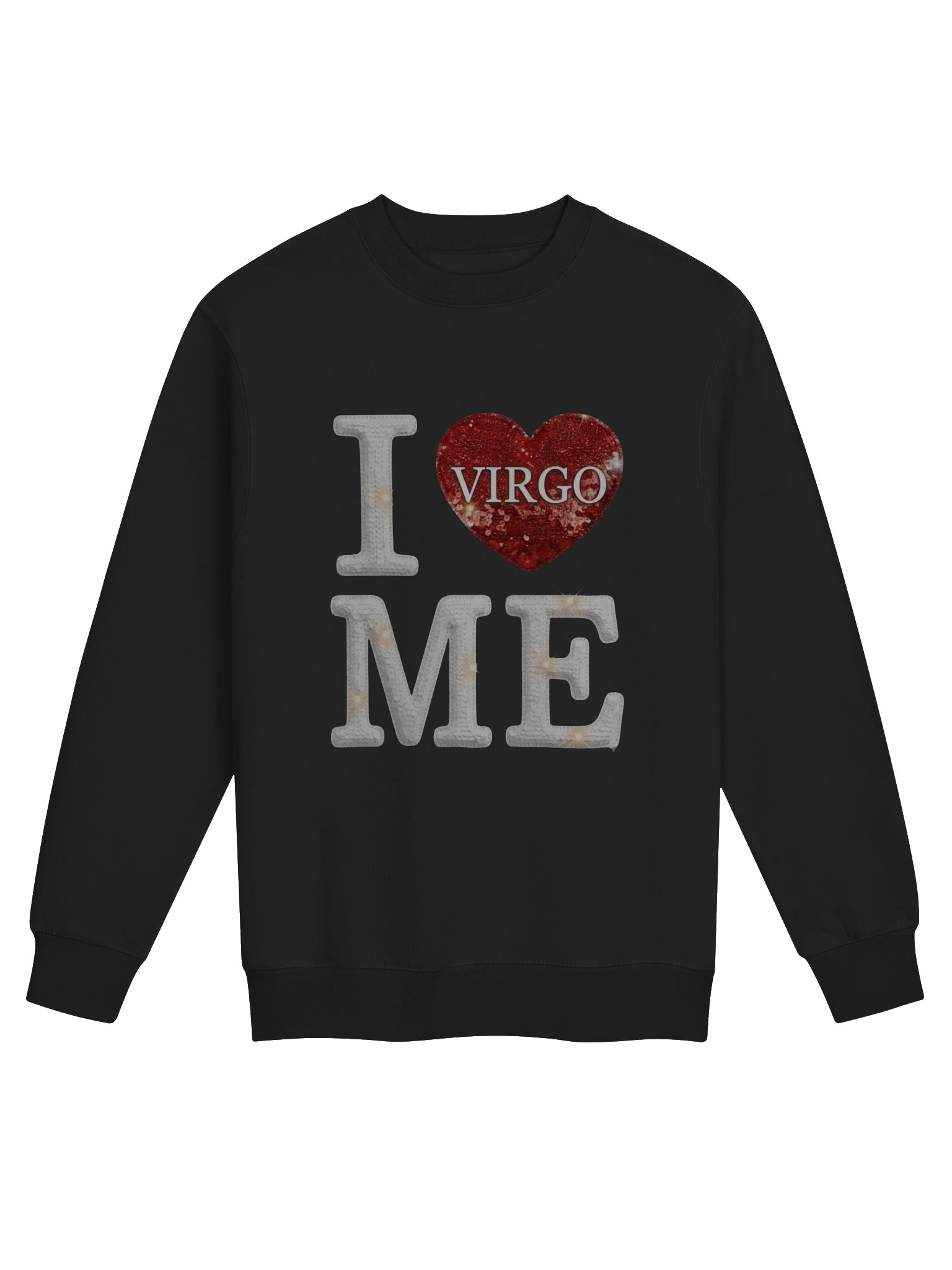 Sequin Virgo Love Crewneck Sweatshirt- Black product image (1)