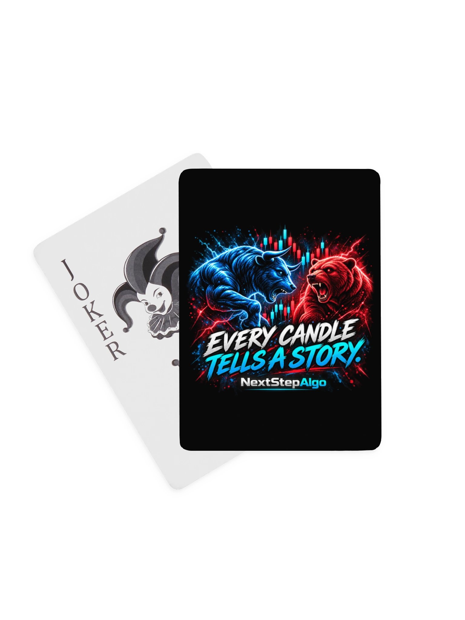 NextStepAlgo Bull vs. Bear – Every Candle Tells a Story Playing Cards product image (1)