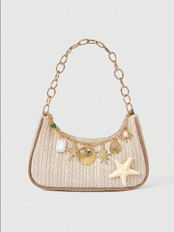 ADLEST | Fairycore Starfish & Shell Woven Beach Bag product image (3)