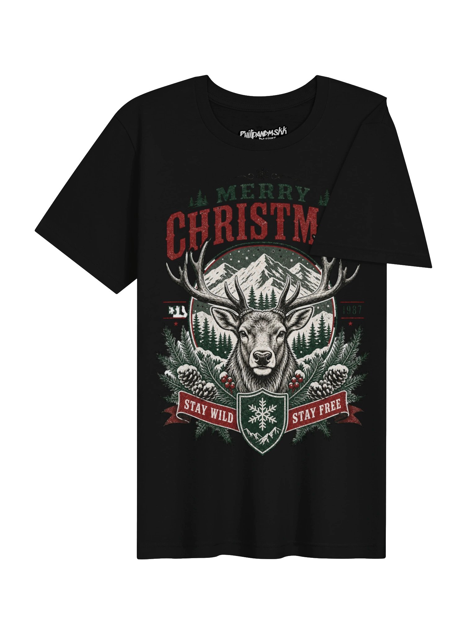 Merry Christmas Stay Wild Deer Tee product image (29)
