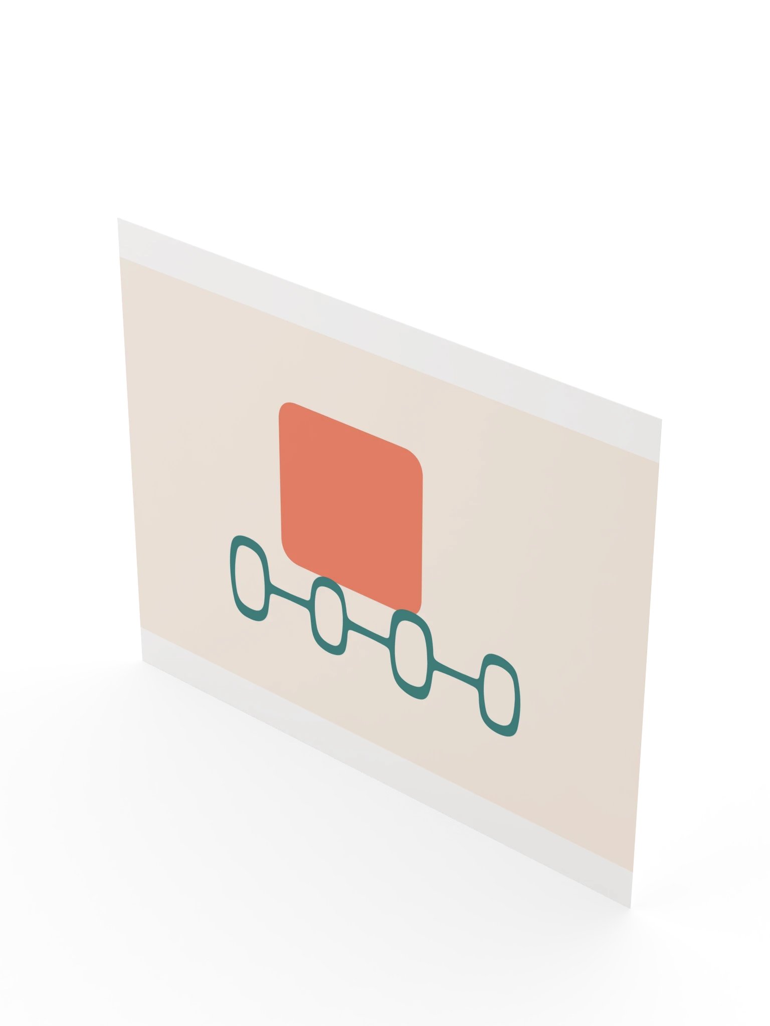 Teal and Coral Mid Century Print | Retro Bathroom Wall Art product image (10)