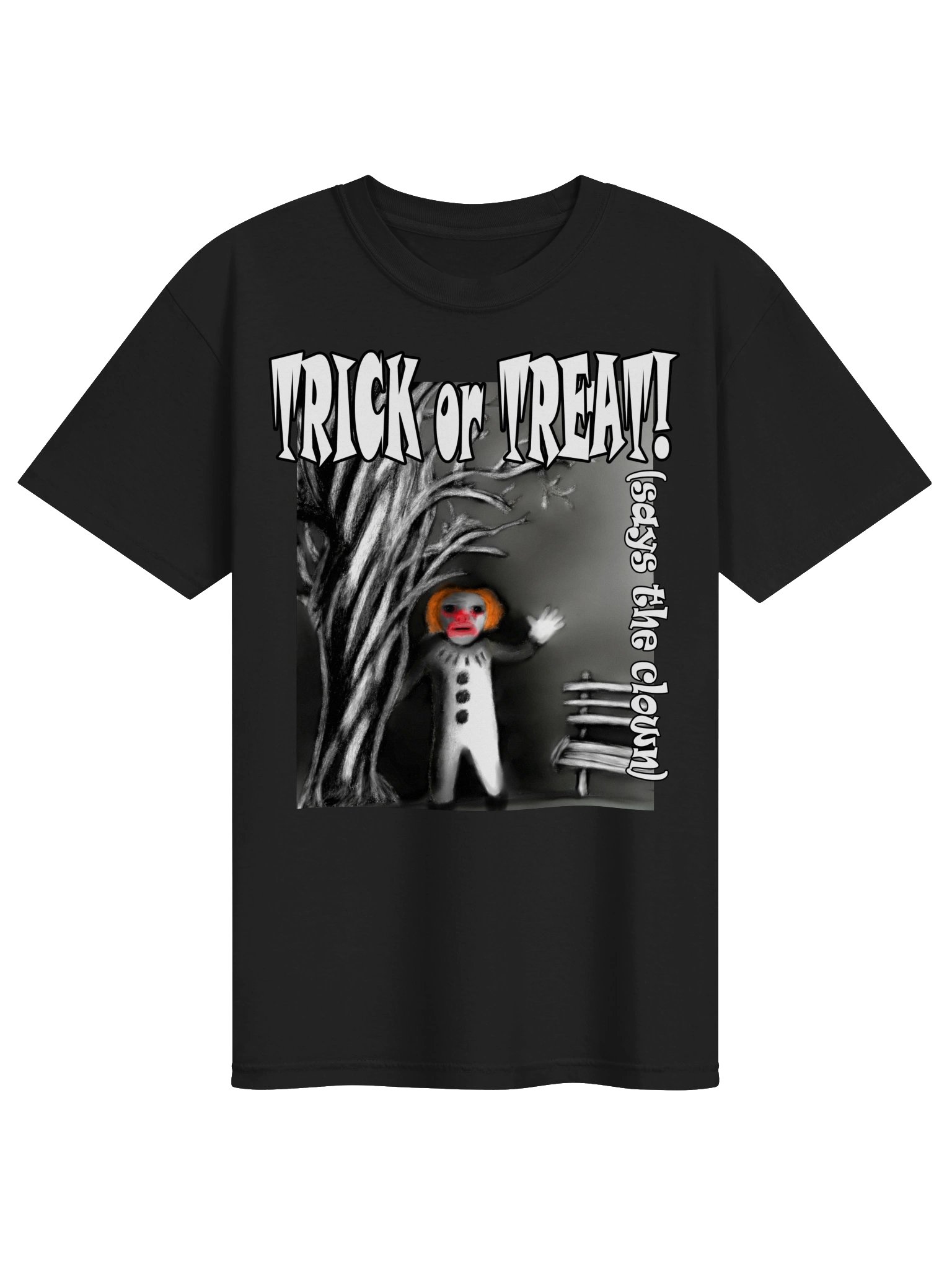 Clown "Trick or Treat" T-Shirt. Men's Comfort Colors Garment-Dyed Heavyweight T-Shirt product image (1)