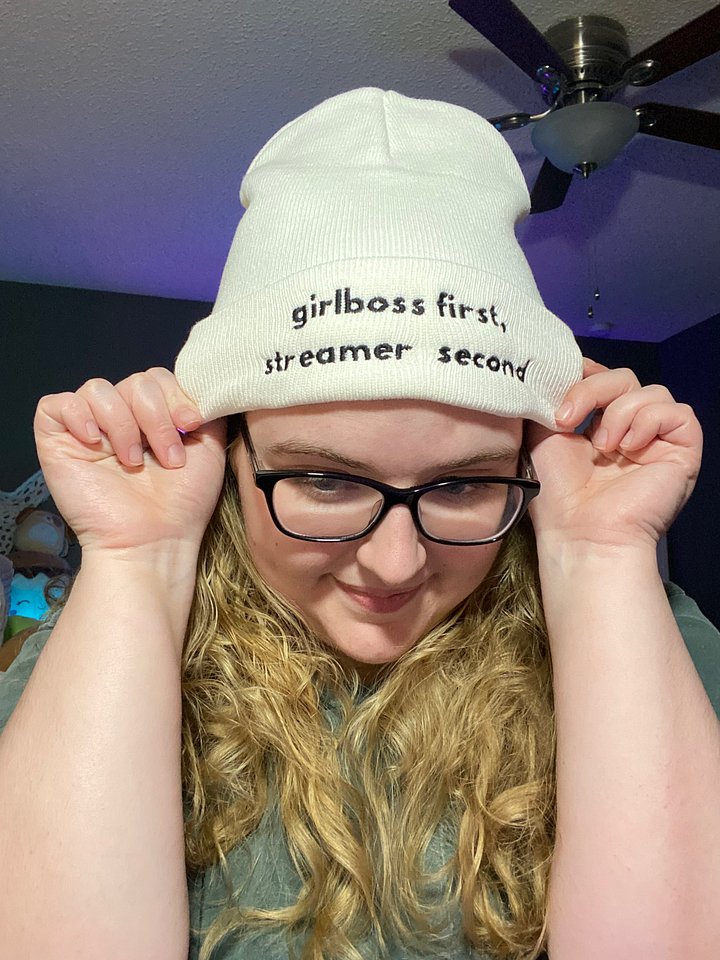 Girlboss First, Streamer Second Beanie Cap product image (2)