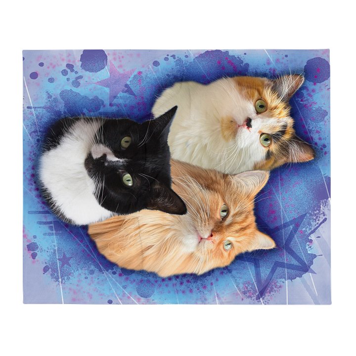 Fluffy Family Throw Blanket | Couverture Famille product image (1)