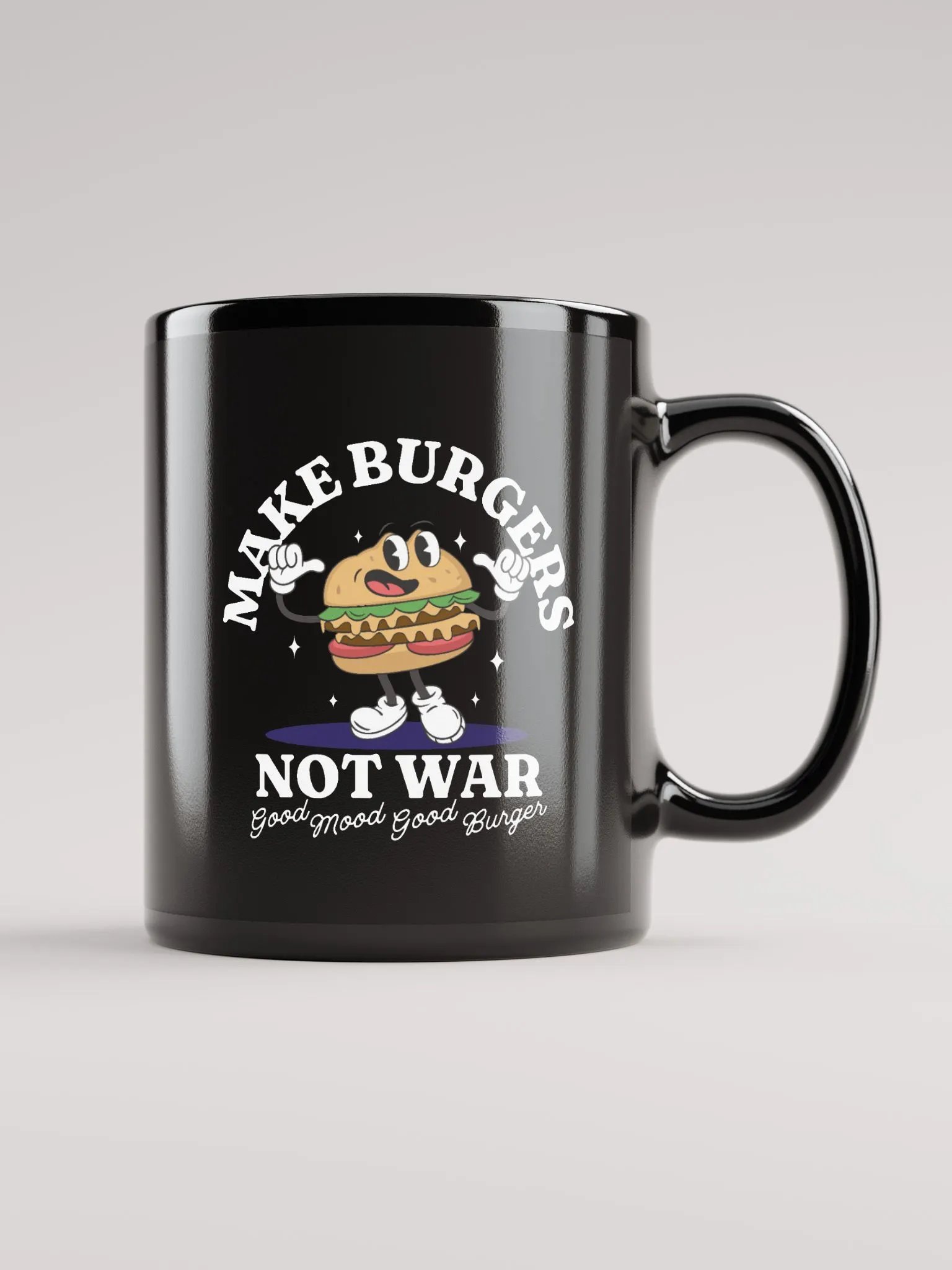 Make Burgers Not War | Black Mug product image (1)