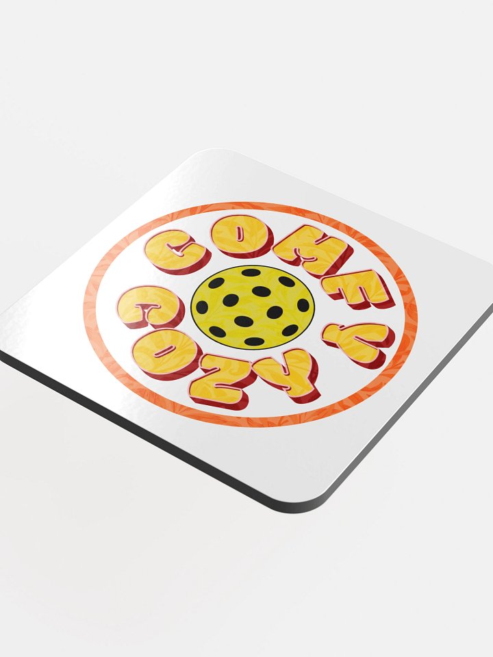 Comfy Cozy Pickleball Circle Funky Glossed Cork Coasters product image (1)