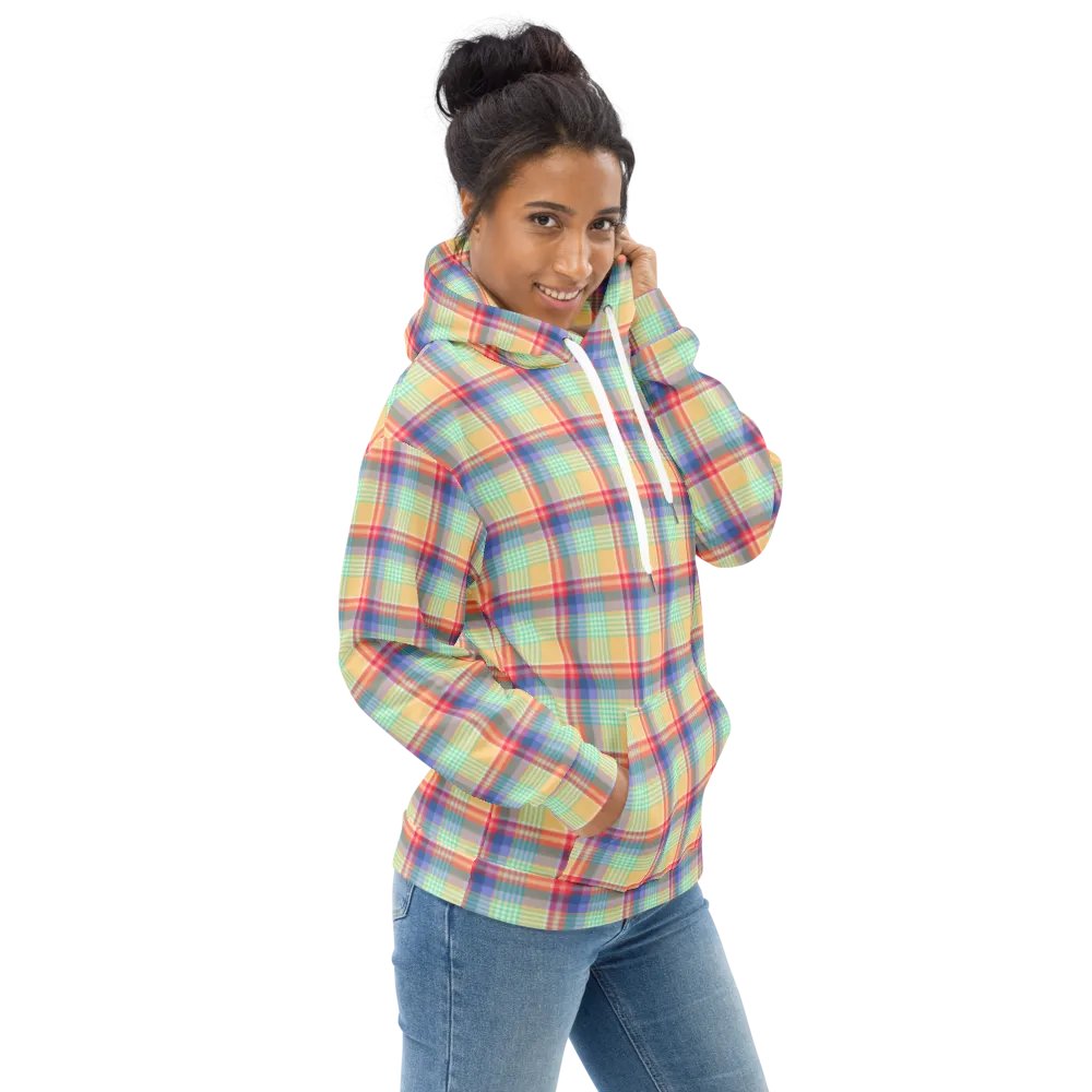 Bright Pastel Plaid Hoodie product image (1)