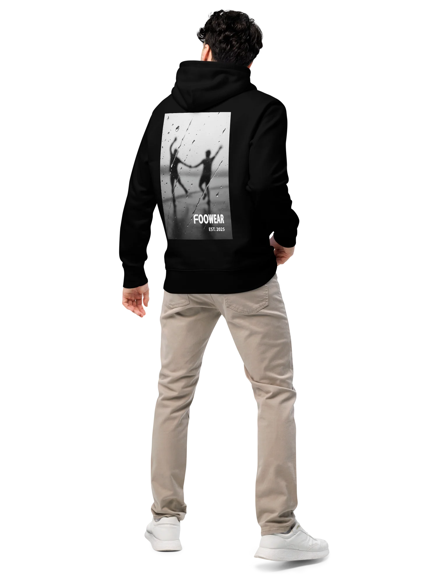 Embroidered Monogram Hoodie in Black with Backprint product image (1)