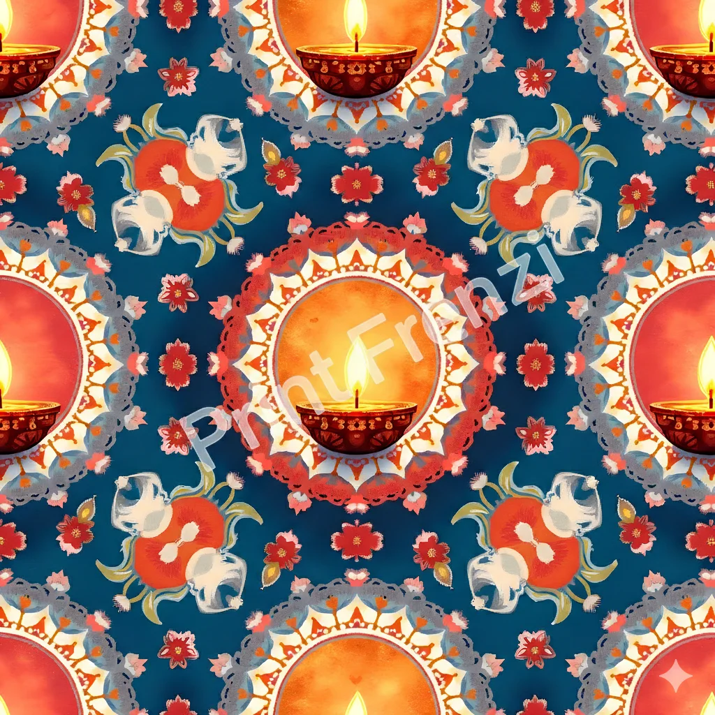 116 Diwali Mandala Clipart Bundle | High Resolution PNG Rangoli, Lotus, Paisley and Diya Designs product image (3)