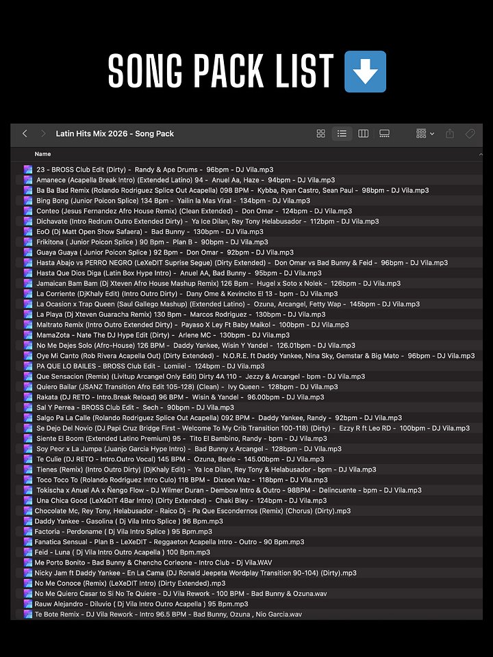 Latin Hits Mix 2026 – Song Pack product image (2)