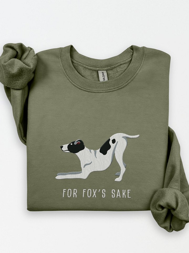 For Fox's Sake Sweatshirt (Embroidered) of a Smooth Fox Terrier(Black & White) product image (1)
