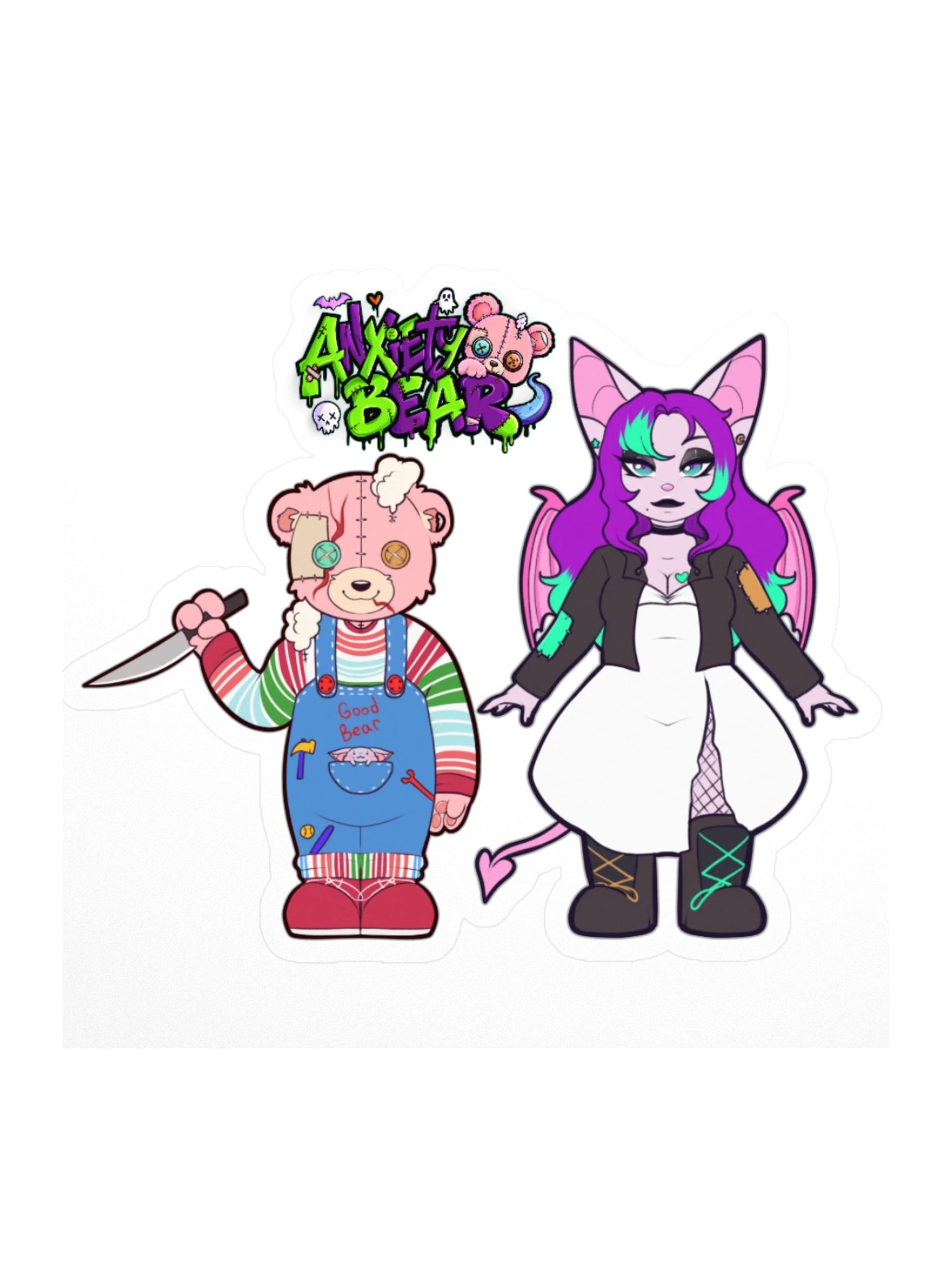 Anxiety Bear Scare Bear Stickers Halloween 2026 pt 7 product image (3)