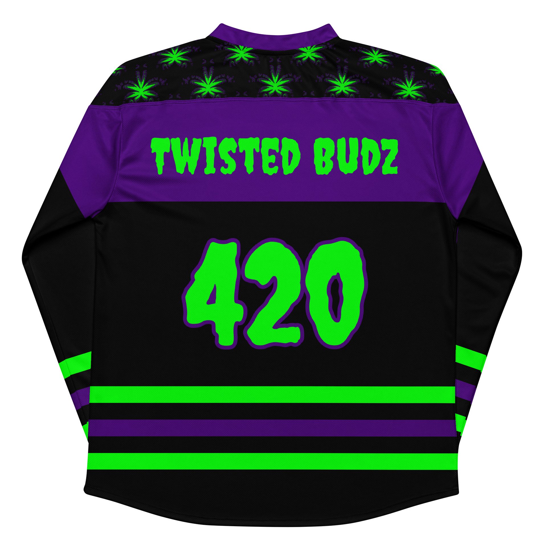 Twisted Budz 420 Hockey Jersey, Cannabis Rave Wear, Horror Lover Stoner EDM Clothes, Best Friend Weed Shirt, Alt Music Festival Pot Leaf Top product image (4)