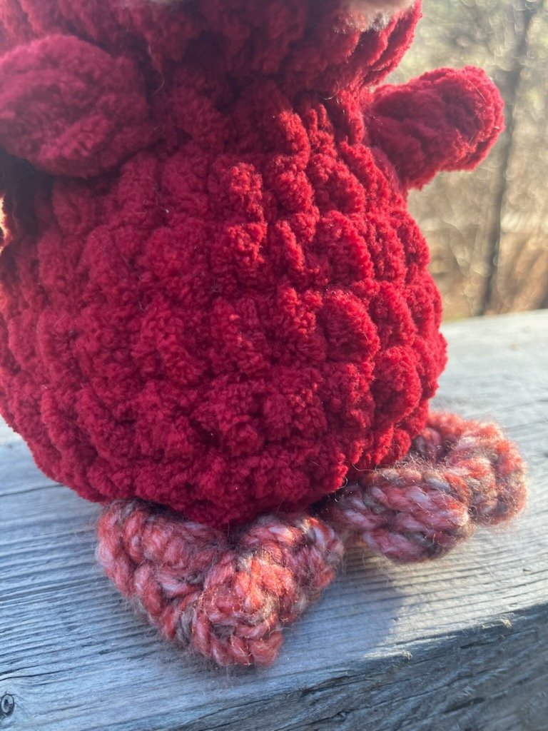 Hand-Crocheted Standing Bird - Vibrant Red with Earth-Toned Accents product image (5)