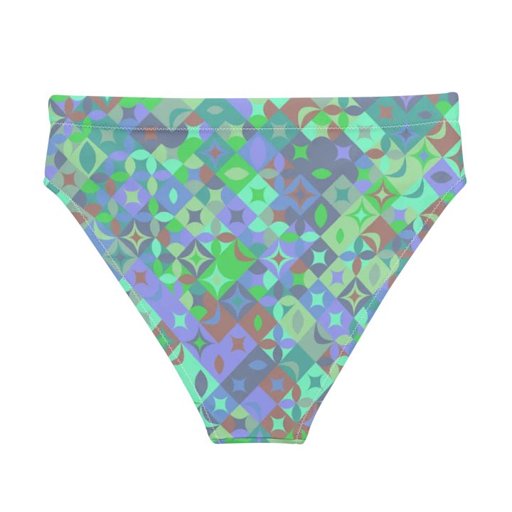 Colorful vector Pattern Design High Waisted Bikini Bottom - v11 product image (1)