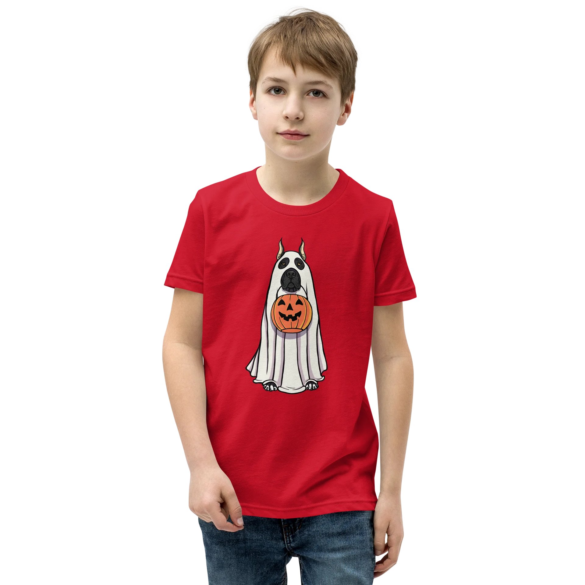 Halloween Great Dane(Black, Cropped Ears) Youth T-Shirt product image (1)