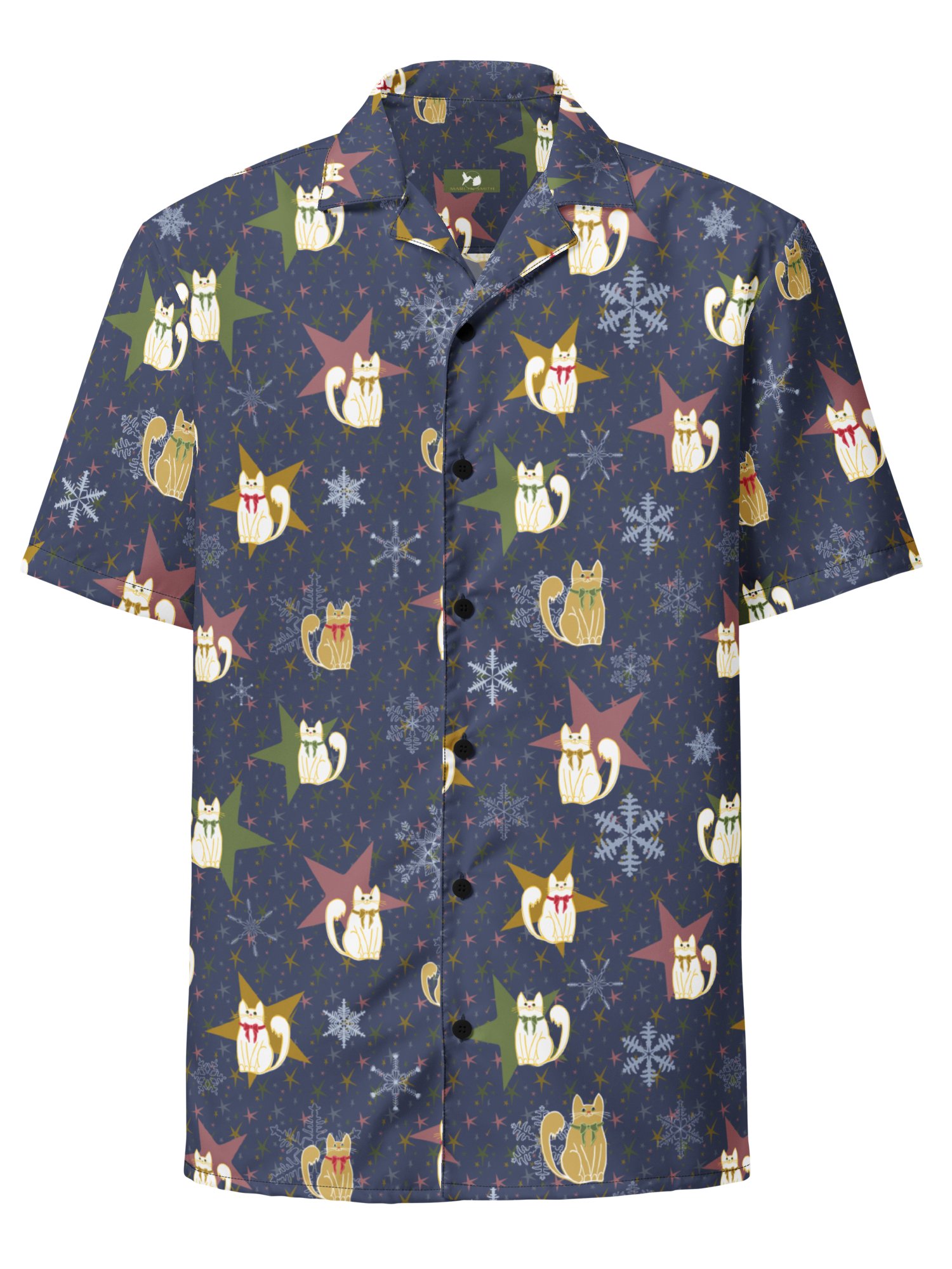 Star Kitties Oversized Button-Down Shirt product image (1)