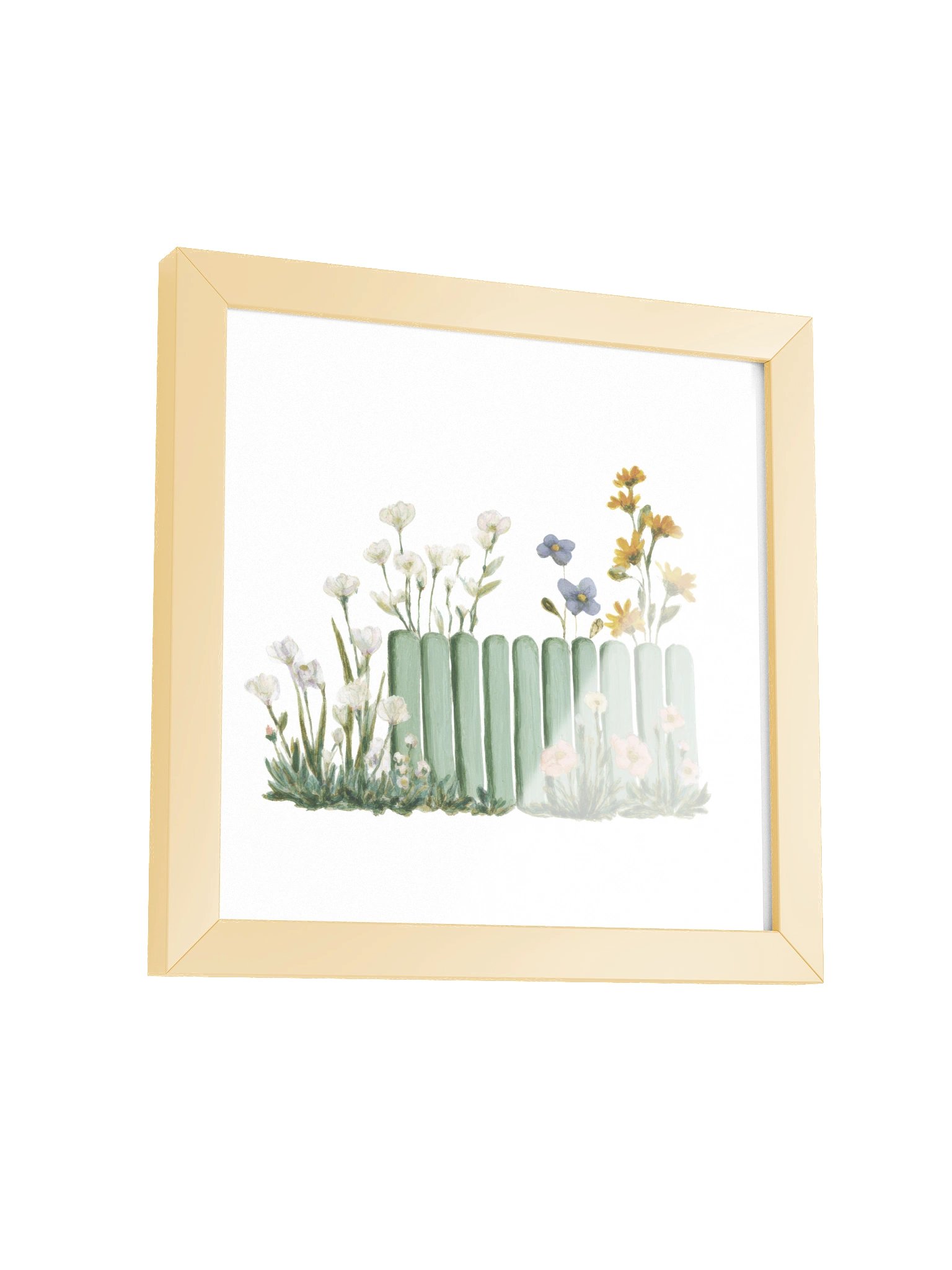 Garden Welcome — The Blooming Wooden Fence Framed Art Print (10x10") product image (3)