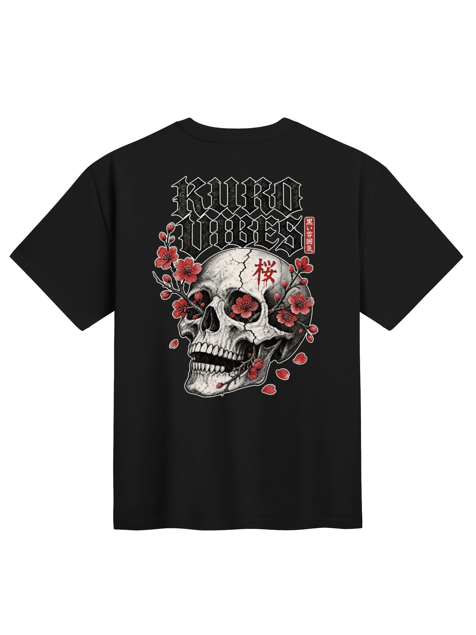 Sakura Skull – Gothic Skull Oversized Graphic T-Shirt | Japanese Streetwear product image (1)