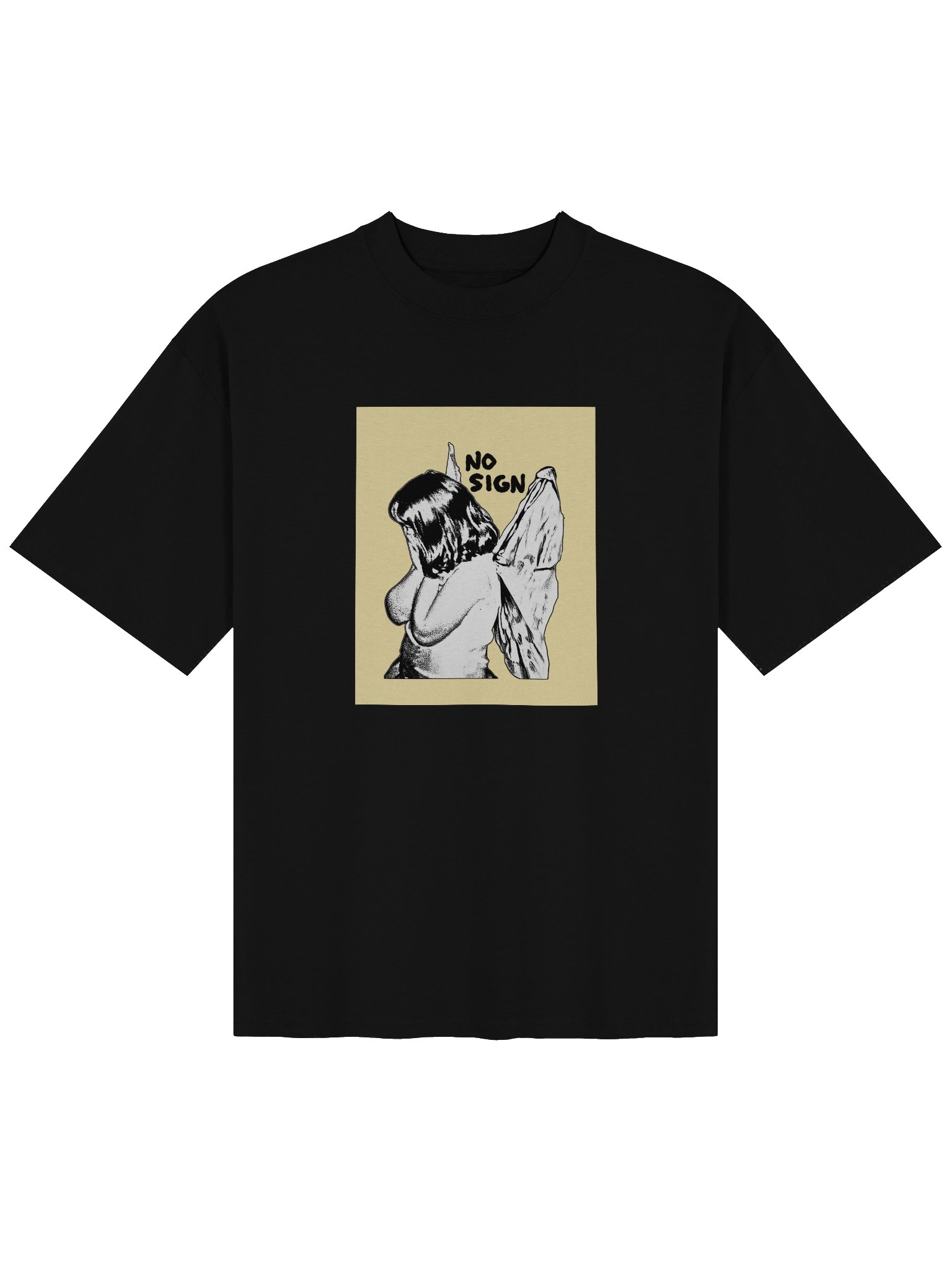 "NO SIGN" yellow unisex boxy tee product image (1)