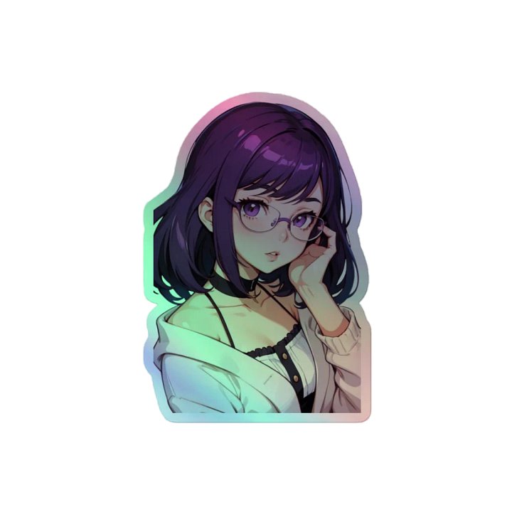 (PURPLE WAIFU) HOLOGRAPHIC" STICKERS product image (2)