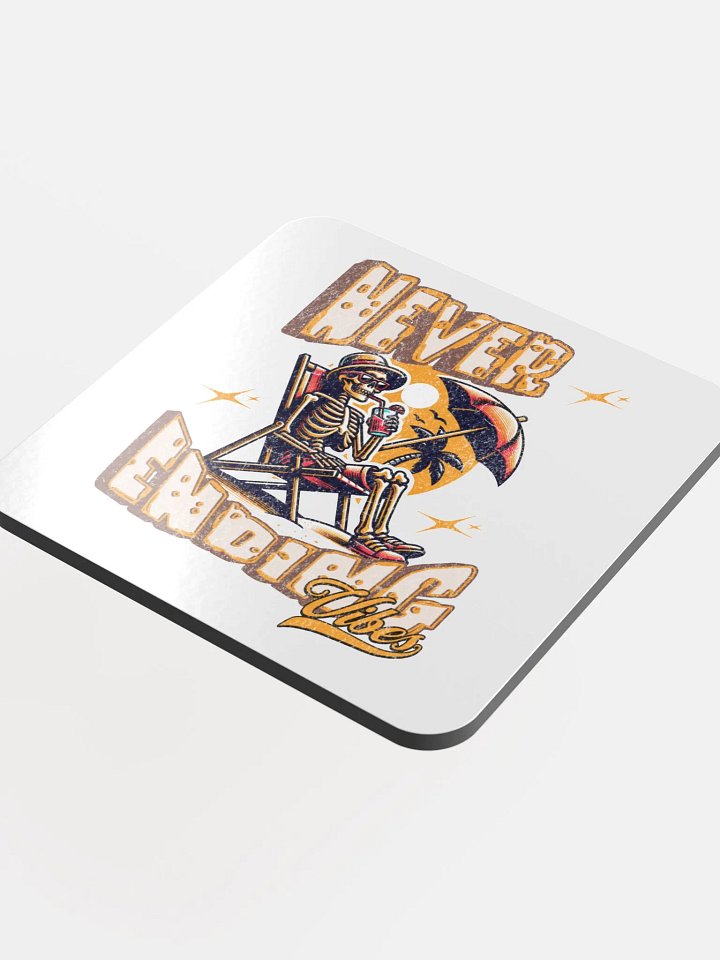 Never Ending Vibes Skeleton Sunkissed Cork Coaster product image (1)