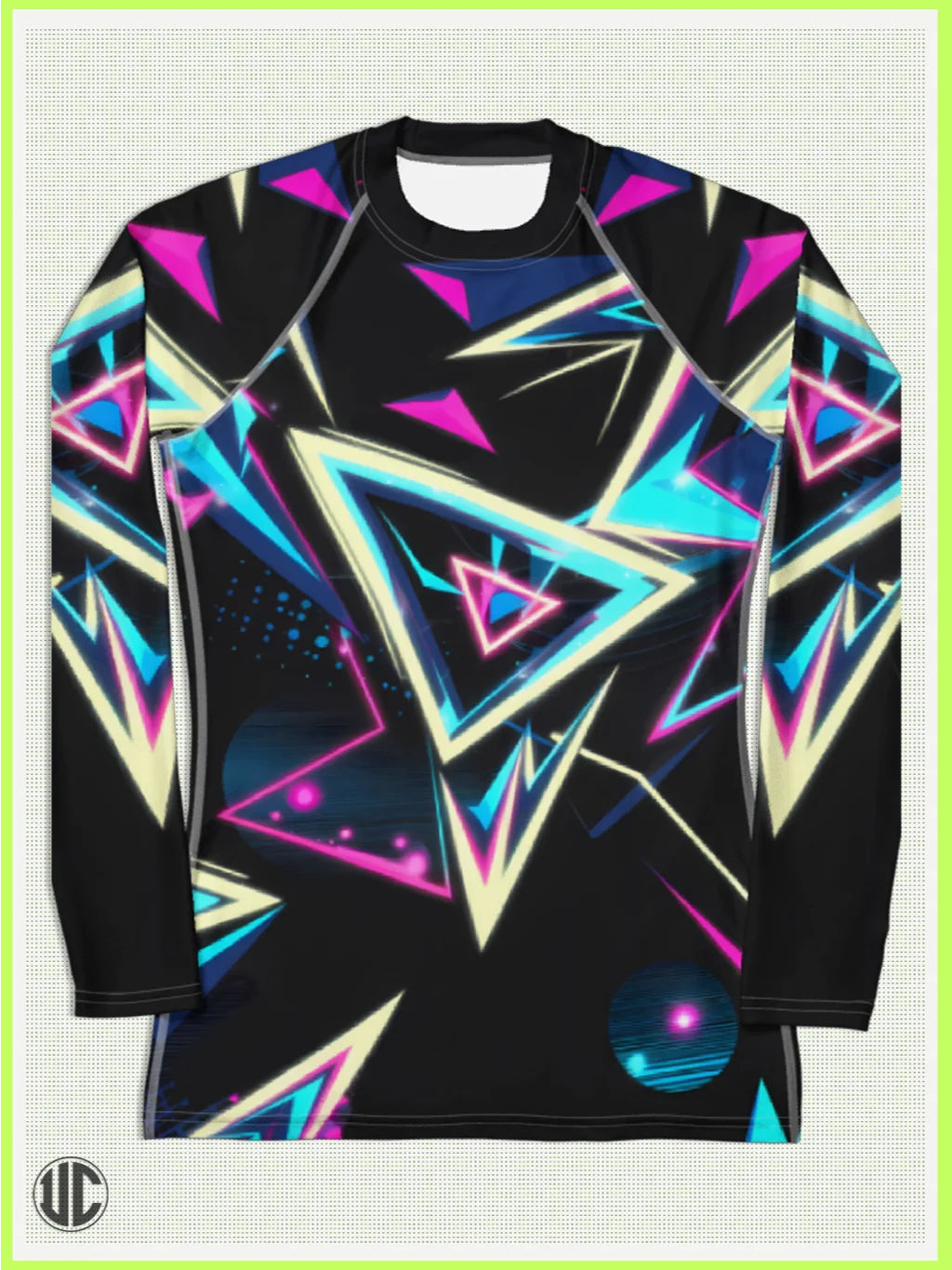 Electric ’80s Neon – Women’s Rash Guard product image (3)