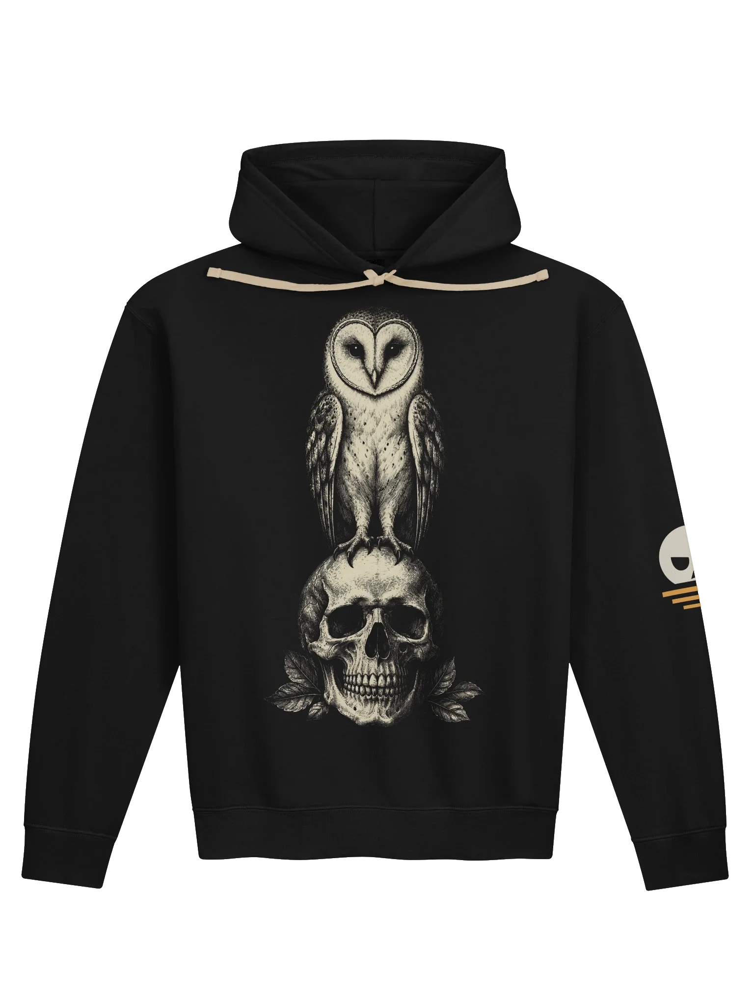 Owl and Skull Hoodie, Black