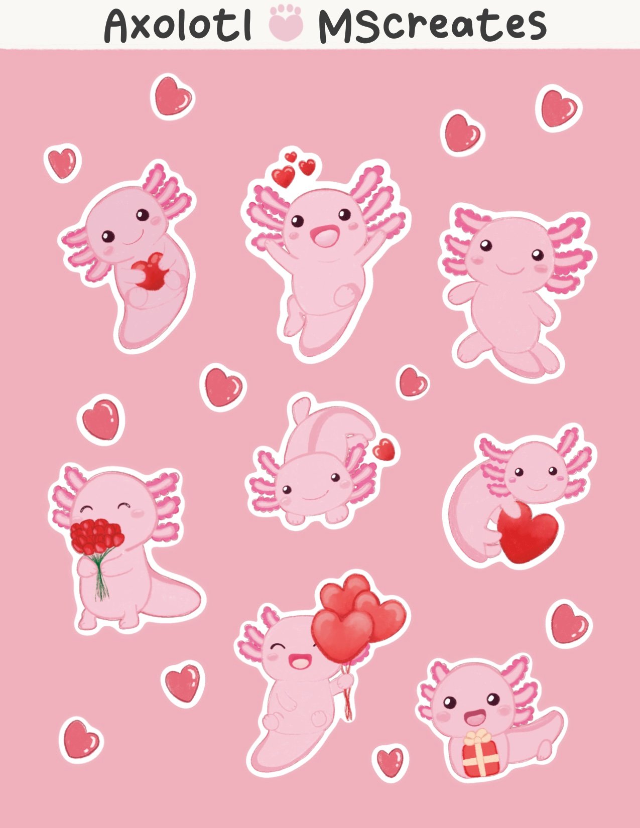 Axolotl Sticker Sheet product image (1)