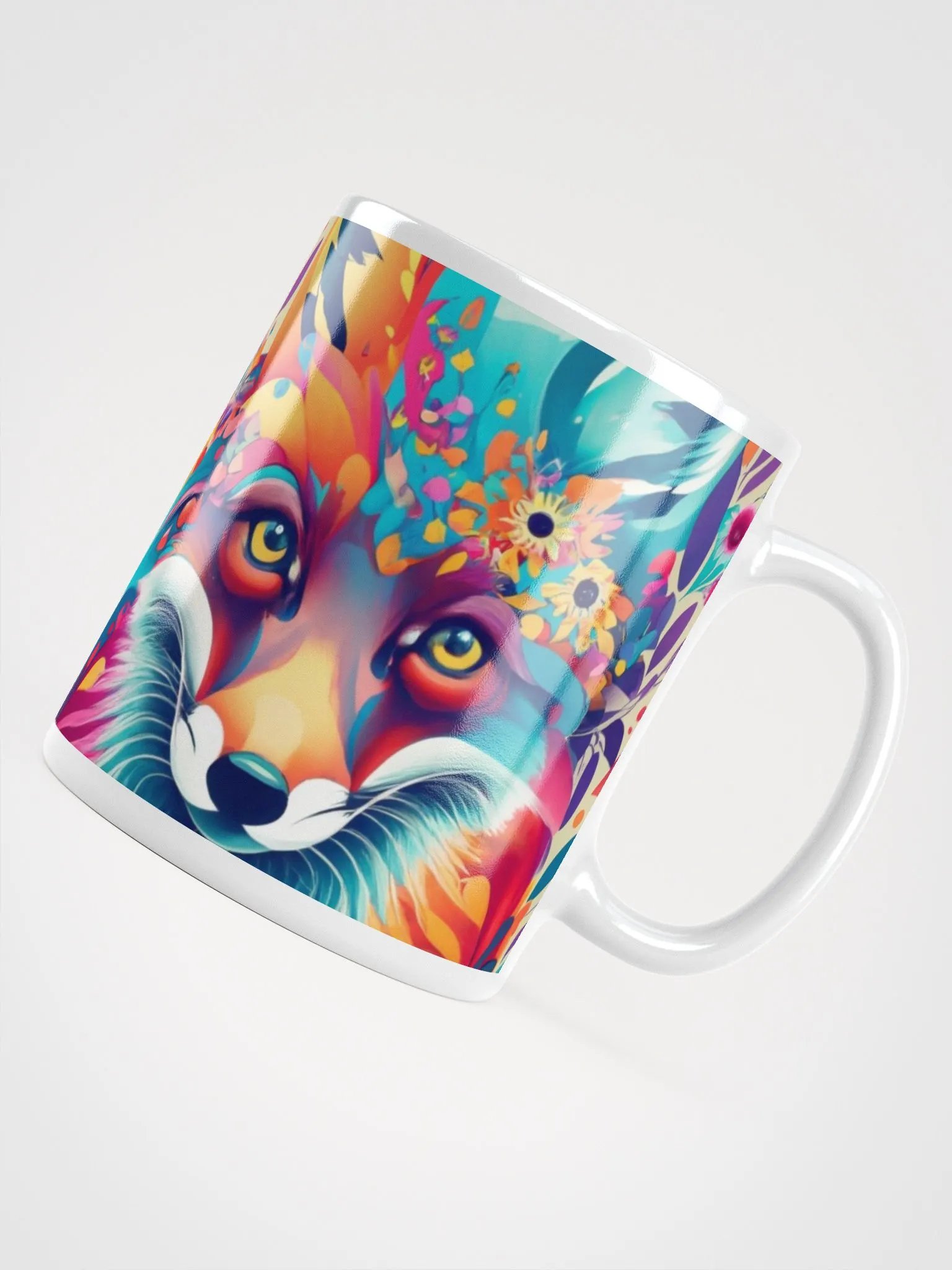 Pretty Floral Fox Face Mug product image (4)