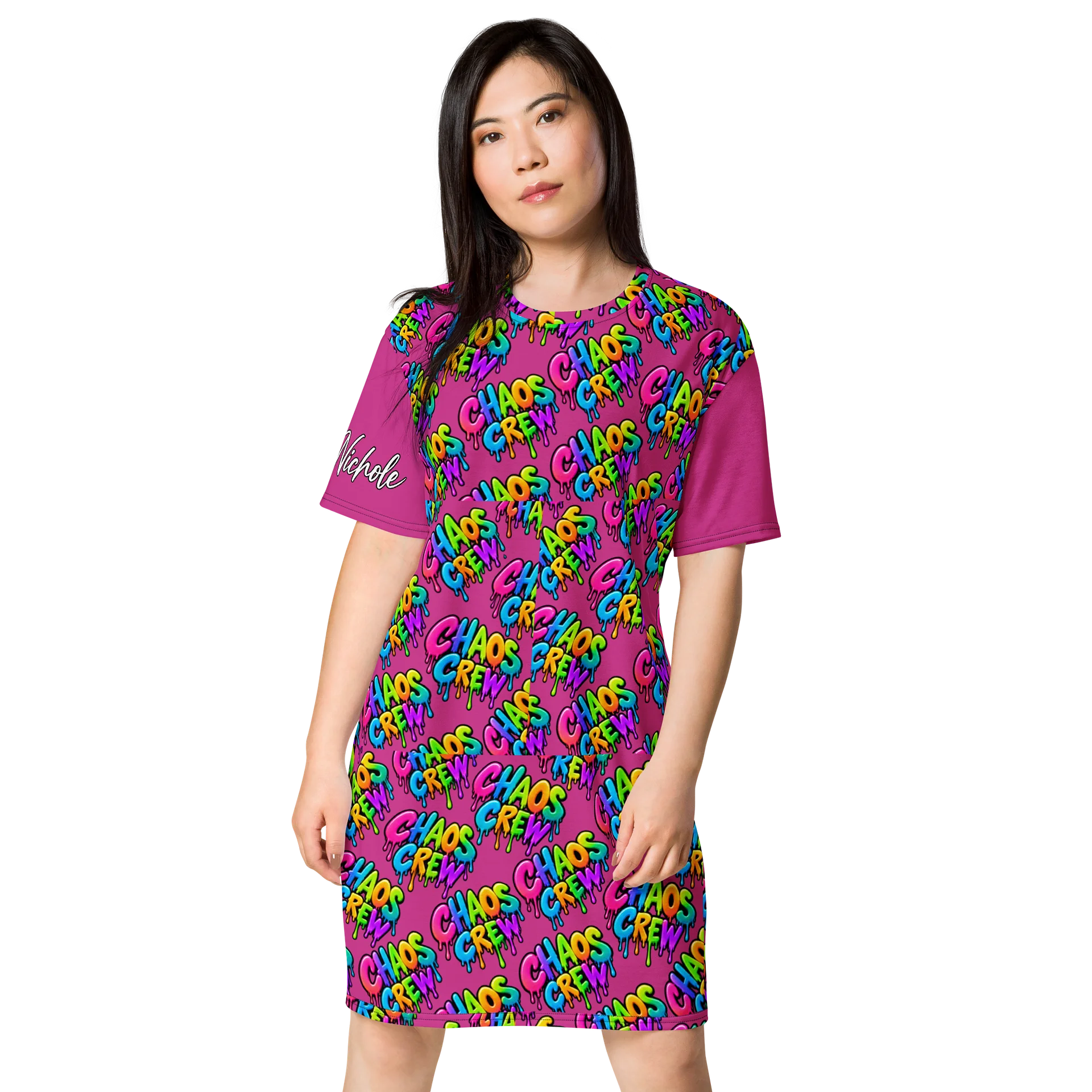 CHAOS CREW Graffiti All-Over Print T-Shirt Dress product image (1)