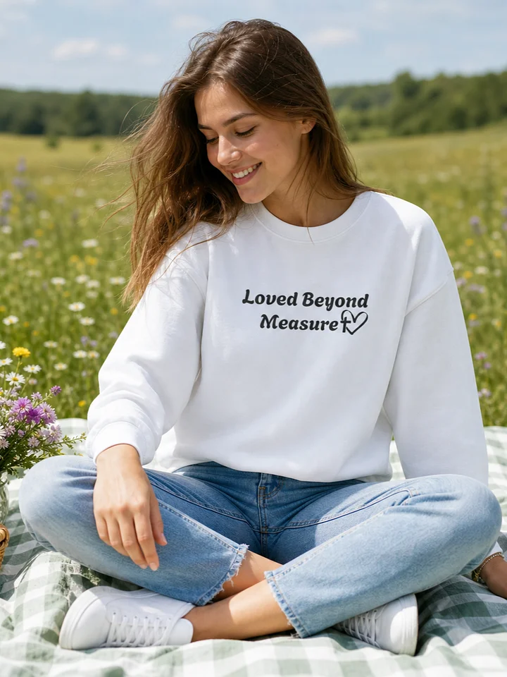 Loved Beyond Measure Christian Sweatshirt (Light Colors) | Faith Apparel | Kingdom Life Co. product image (1)