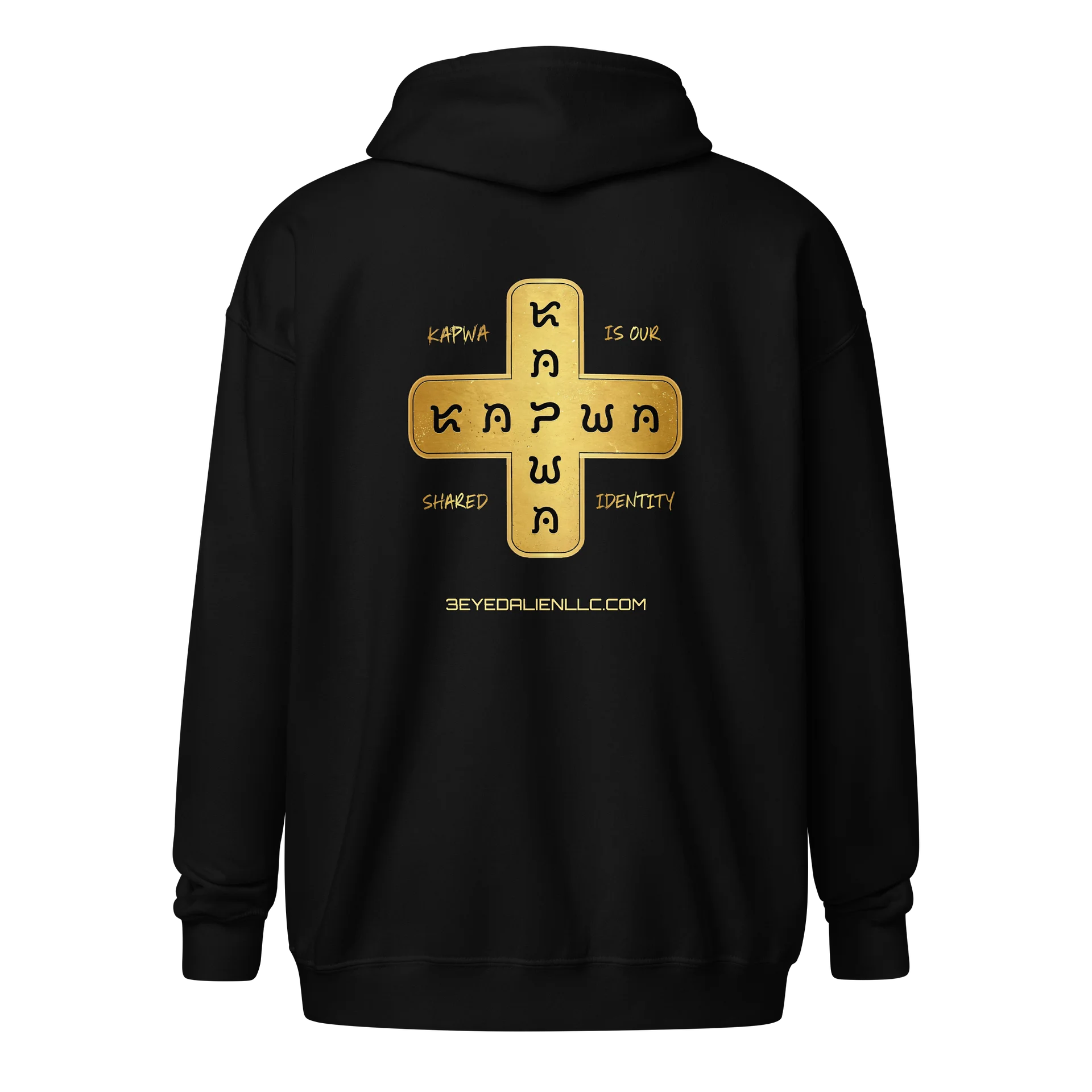 3EA LOGO / KAPWA Doctrine – EMBROIDERED GOLD ZIP HOODIE product image (3)