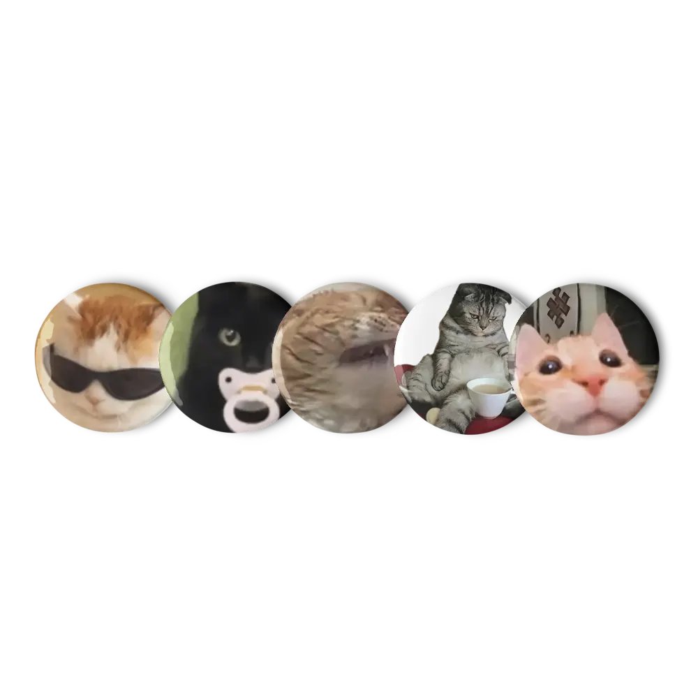 Set of Pin Buttons: Meme Cats 27 product image (5)