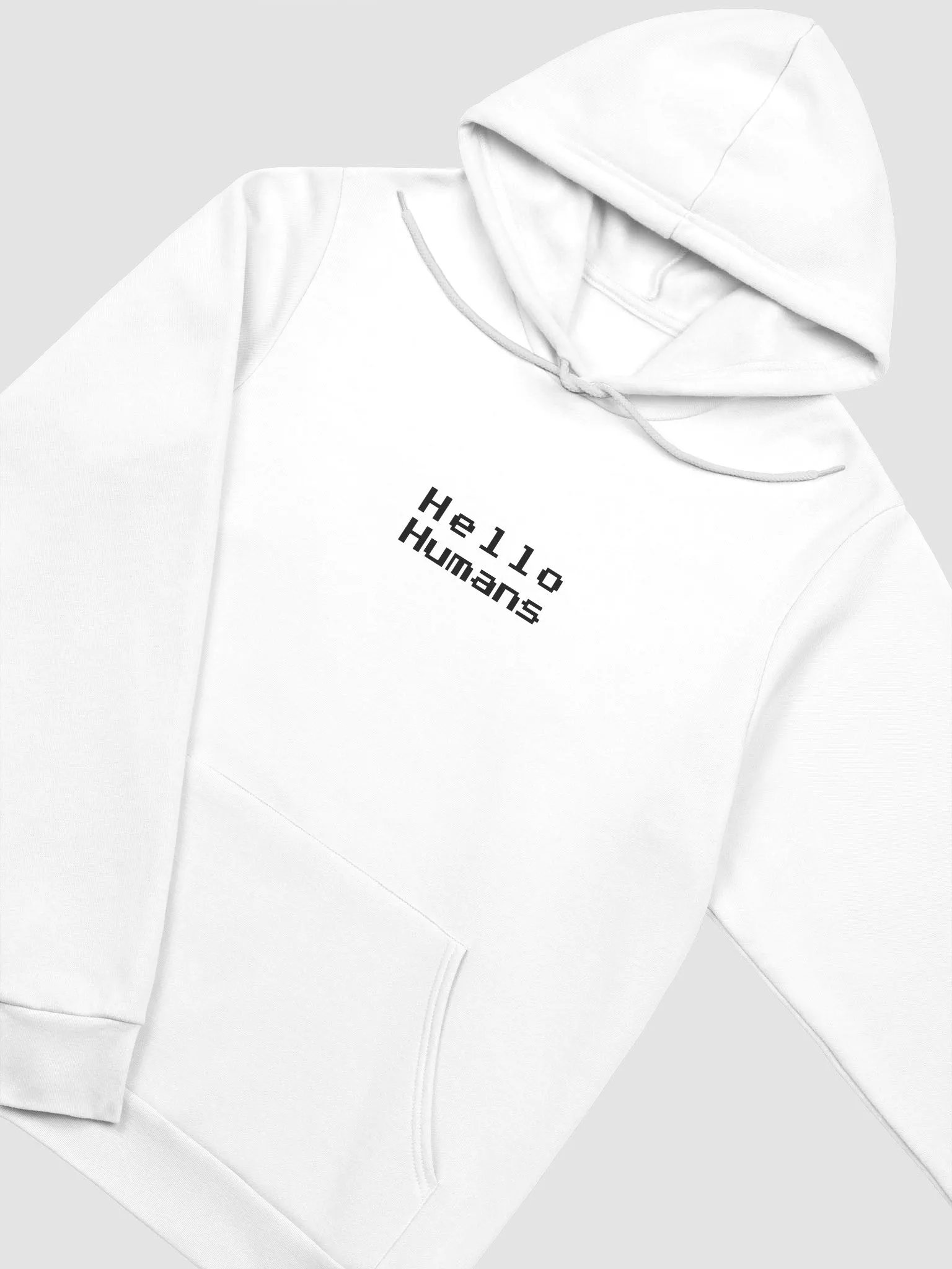 Vertical Hello Humans (White Minimalist Hoodie) product image (2)