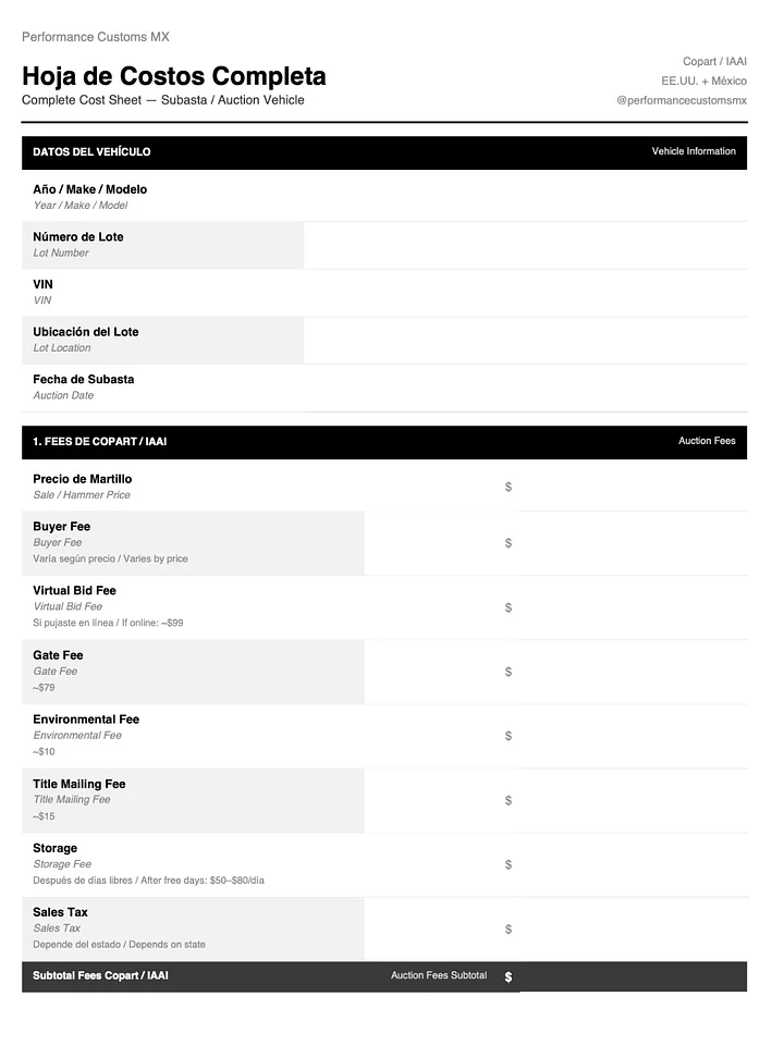 Copart | Check list de inspeccion Pre-Compra product image (1)